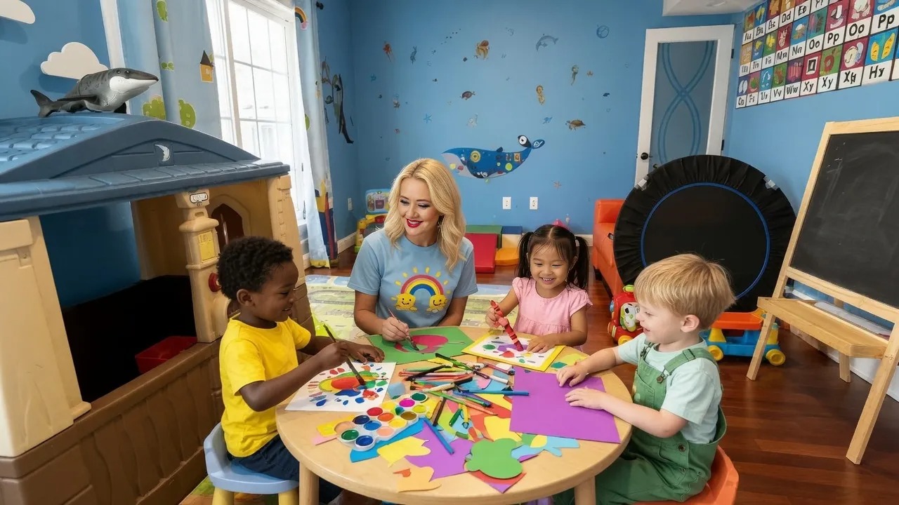 kids and teacher